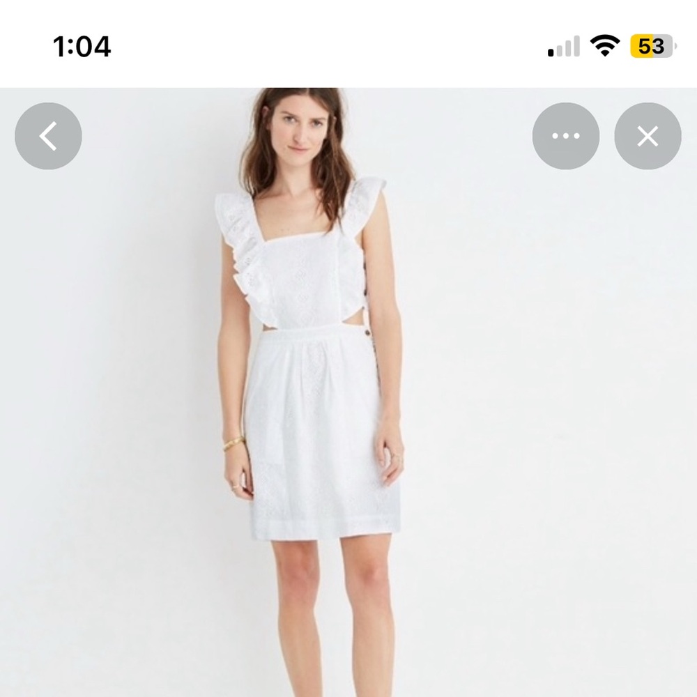 White Eyelet Ruffle Dress - Picture 2 of 3